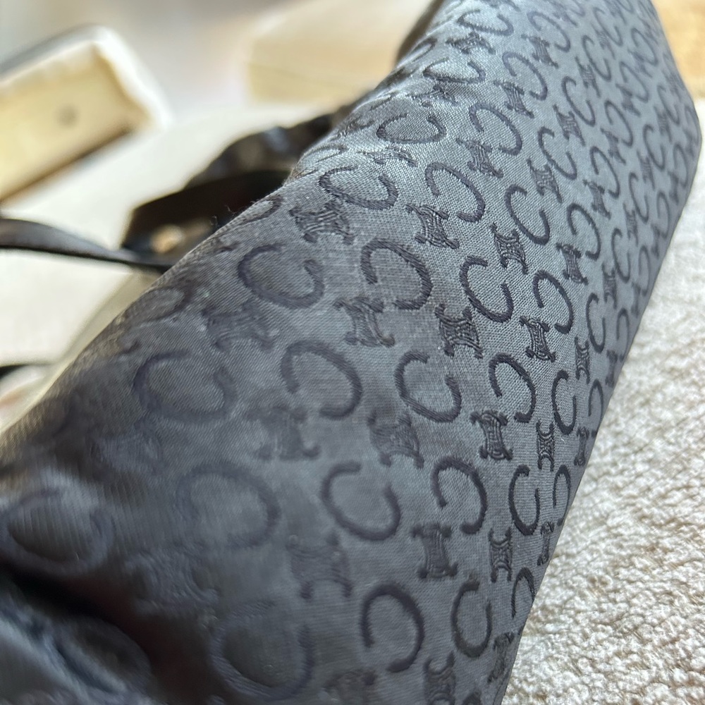 CELINE Vintage Monogram Black Canvas Tote - Picture 8 of 11
